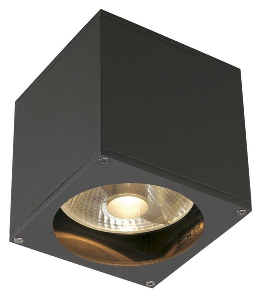 SLV Aplică de exterior Big Theo, 1fl, antracit, reglabil, Negru, Metal, Modern, Perete unghiular