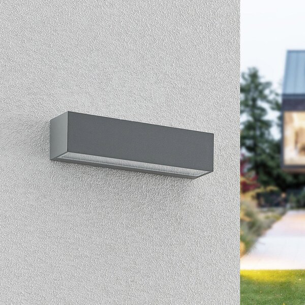 Arcchio Lampă LED pentru exterior Lengo, 25 cm, 2 becuri, gri, CCT, Gri, Aluminiu, Modern