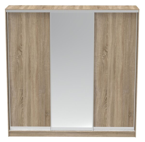 Dulap dormitor cu 2 usi glisante cu oglinda Aparador Pako World Sonoma 240x60x240 cm