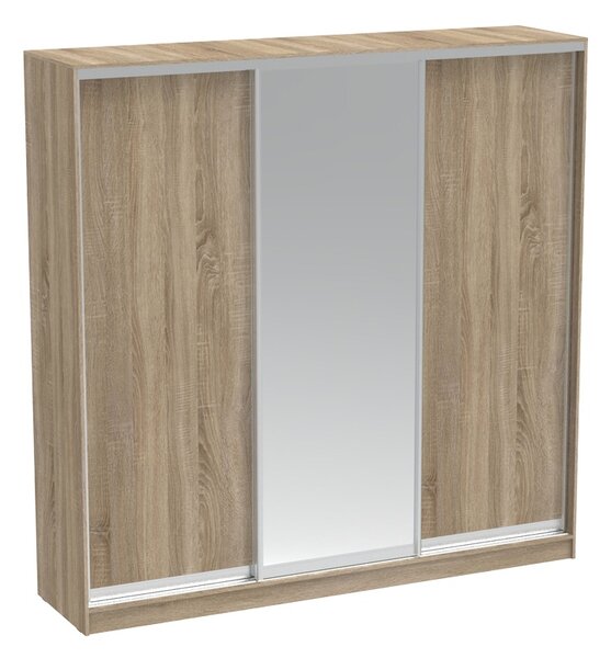 Dulap dormitor cu 2 usi glisante cu oglinda Aparador Pako World Sonoma 240x60x240 cm