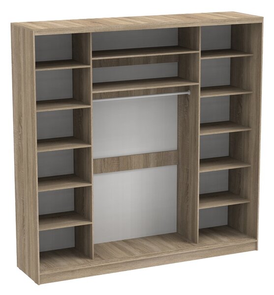 Dulap dormitor cu 2 usi glisante cu oglinda Aparador Pako World Sonoma 240x60x240 cm