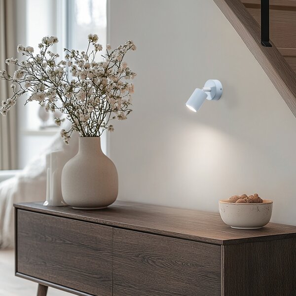 TK Lighting Spot de perete Livia, albastru, 13 cm, metal, reglabil, GU10, reglabil, Albastru, Camera copiilor, Metal