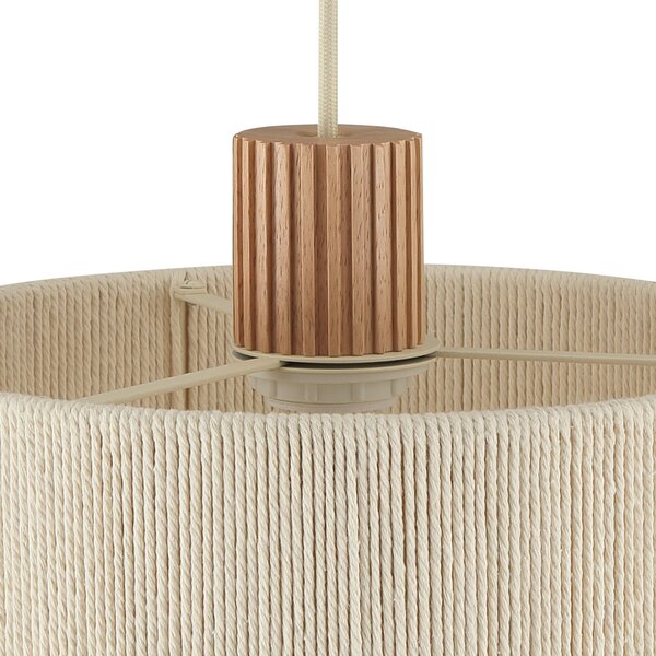 Brilliant Lampă suspendată Arlo, bej, din material textil, lungime 120 cm, cu 3 becuri, reglabil, Bej, Camera de zi / sufragerie, Țesătură / Textil, Modern