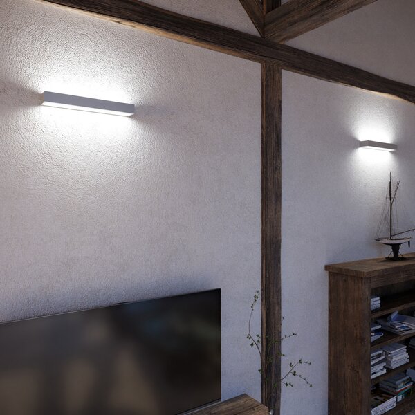 MCJ Aplică Mera LED, lățime 40 cm, aluminiu, 4.000 K, Metalic, Hol, Metal, Modern