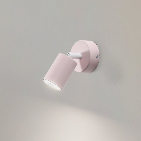 TK Lighting Spot de perete Livia, roz, 13 cm, metal, reglabil, GU10, reglabil, Roz / Rosé, Camera copiilor, Metal