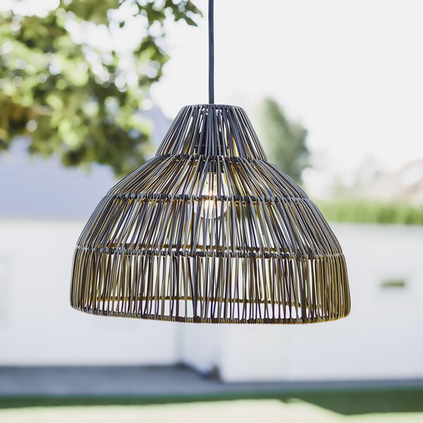 PR Home Lampă suspendată Bao, exterior, IP44, gri, lungime cablu 2.5m, reglabil, Gri, Plastic