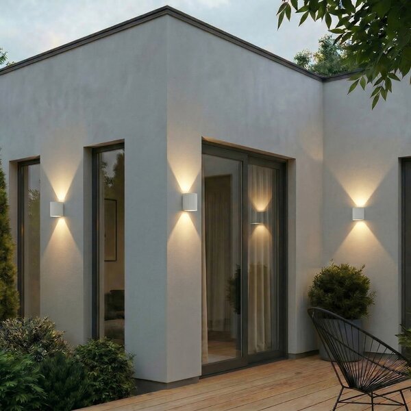 Lămpi de exterior Lindby, Ralino, Alb, Terasă, Aluminiu, Modern