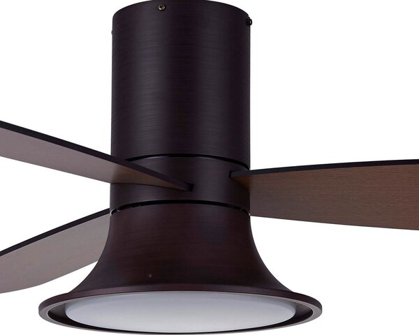 Beacon Lighting Ventilator de tavan cu lumină Flusso culoare bronz silențios, reglabil, Bronz / Alamă Veche, Camera de zi / sufragerie, Lemn, Modern
