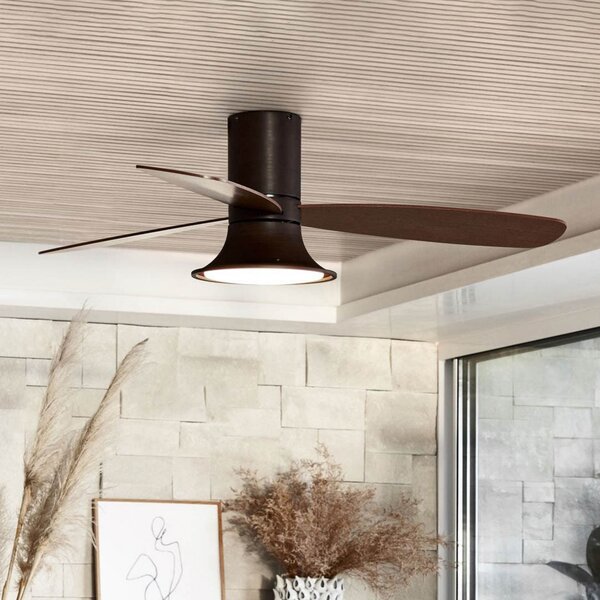 Beacon Lighting Ventilator de tavan cu lumină Flusso culoare bronz silențios, reglabil, Bronz / Alamă Veche, Camera de zi / sufragerie, Lemn, Modern