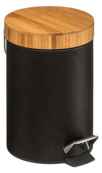 Cos de gunoi cu capac din bambus NATUREO 3L, negru