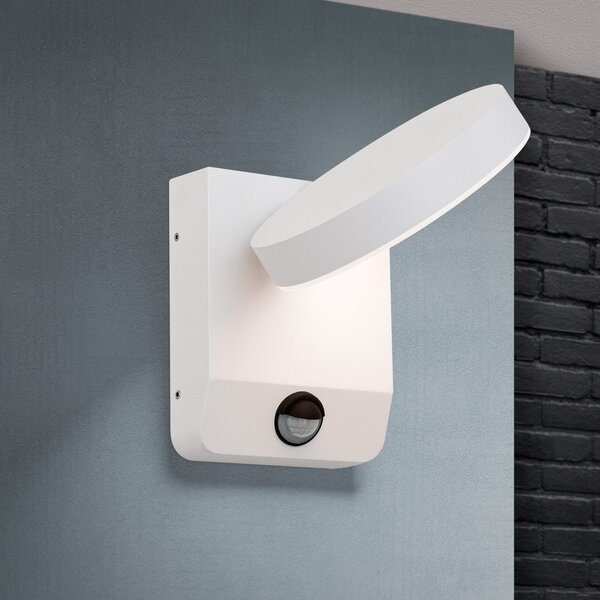 ORION Aplică LED de exterior Hendryk cu senzor, alb, Alb, Metal, Modern