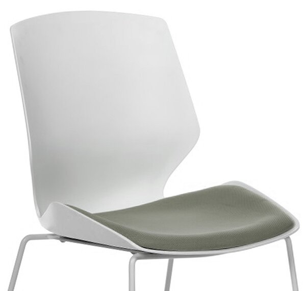 Scaun de birou pentru vizitatori Genuine plastic alb - gri