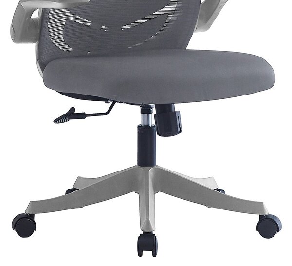 Scaun de birou Enrich cu plasa din material textil de culoare gri