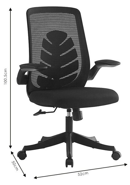 Scaun de birou Enrich cu plasa din material textil de culoare gri