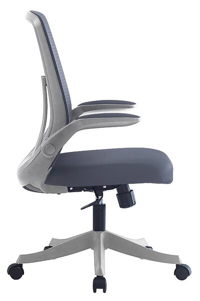 Scaun de birou Enrich cu plasa din material textil de culoare gri