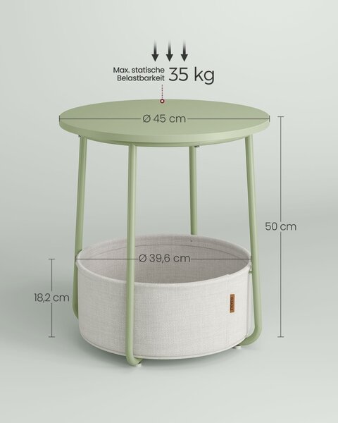 Masuta de cafea Vasagle Verde 45x45x51 cm