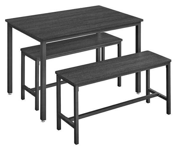 Set masa si bancute Vasagle Negru 110x70x75 cm