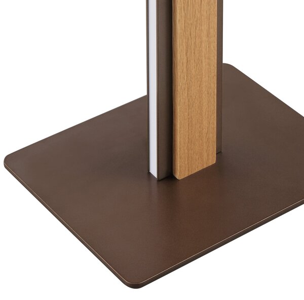 Brilliant Lampadar LED Arviso, culoare lemn, stejar, înălțime 142 cm, CCT, reglabil, Lemn, Camera de zi / sufragerie, Lemn, Modern