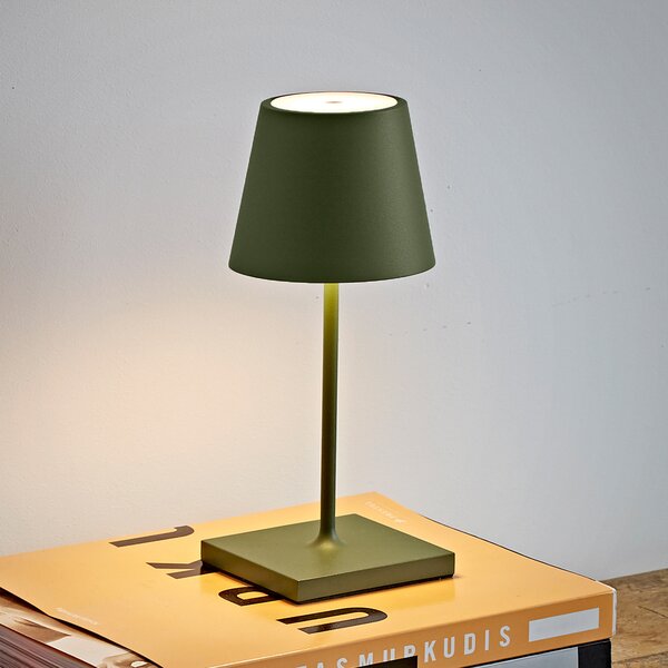 Sigor Nuindie mini LED lampă de masă reîncărcabilă, USB-C, verde brad, dimabil, reglabil, Verde, Camera de zi / sufragerie, Aluminiu, Modern