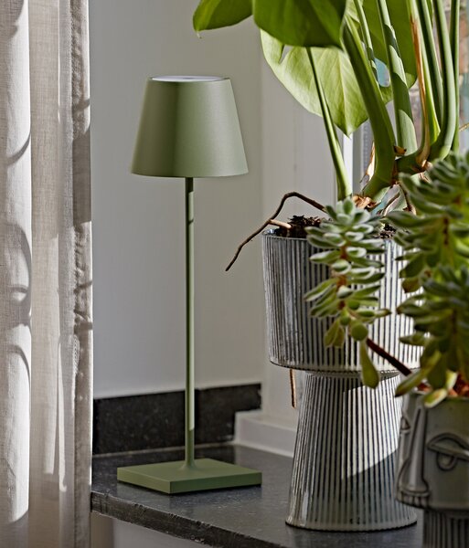 Sigor Nuindie LED lampă de masă reîncărcabilă, USB-C, verde brad, IP54, dimabil, reglabil, Verde, Camera de zi / sufragerie, Metal, Modern