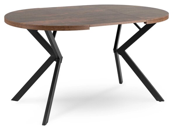 Masă sufragerie extensibilă Localizado (stejar rustic + negru) (pentru 4-6 persoane). 1119029