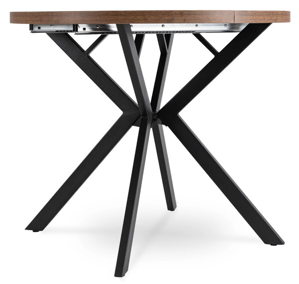 Masă sufragerie extensibilă Localizado (stejar rustic + negru) (pentru 4-6 persoane). 1119029