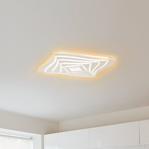 FISCHER & HONSEL Plafonieră Hero LED, alb, 50 x cm, acrilic, CCT, RGB, reglabil, Alb, Camera de zi / sufragerie, Metal, Modern
