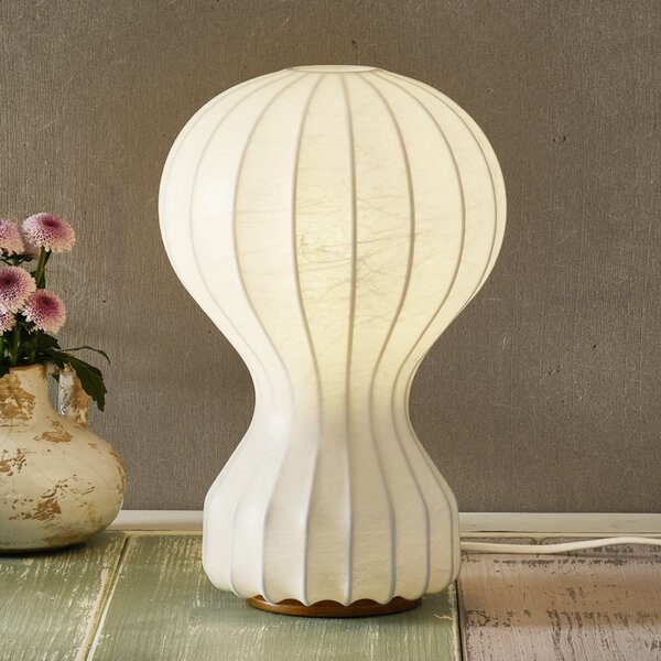FLOS Lampă de masă design Gatto Piccolo, alb, înălțime 30 cm, reglabil, Alb, Camera de zi / sufragerie, Țesătură / Textil, Design