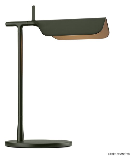 FLOS Lampa de masă Tab T LED, verde închis mat, Verde, Camera de zi / sufragerie, Metal, Design