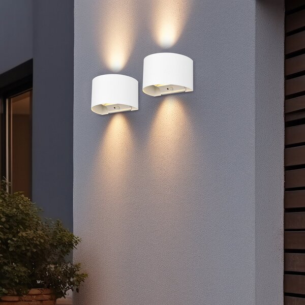 Reality Leuchten Lampă de perete cu LED reîncărcabilă pentru exterior Talent, alb, lățime, Alb, Metal, Modern