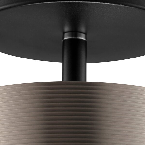 Brilliant Lampă de tavan cu LED Axion, negru/maro, Ø 15 cm, Memory, CCT, reglabil, Maro / Rugină, Camera de zi / sufragerie, Plastic, Modern