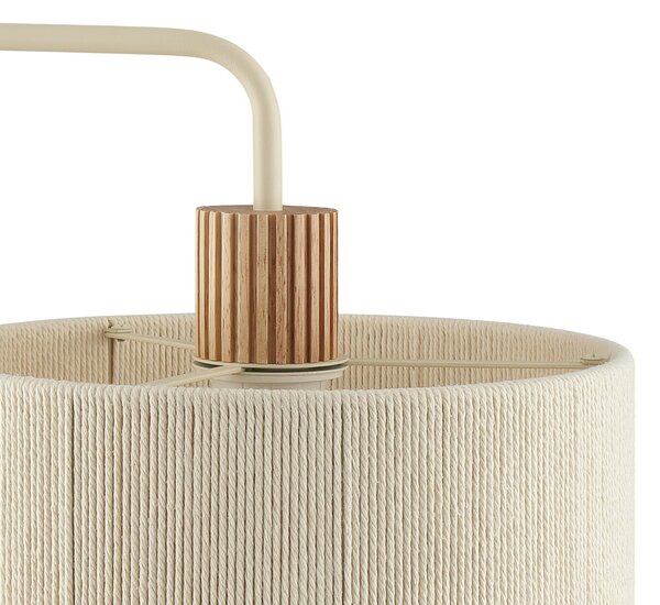 Brilliant Lampadar Arlo, bej, material textil/lemn, înălțime 160 cm, E27, Bej, Camera de zi / sufragerie, Țesătură / Textil, Modern