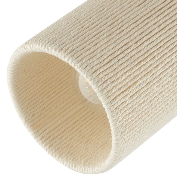 Brilliant Plafonieră Arlo, bej, din material textil, lungime 62 cm, cu 2 becuri, reglabil, Bej, Camera de zi / sufragerie, Țesătură / Textil, Modern