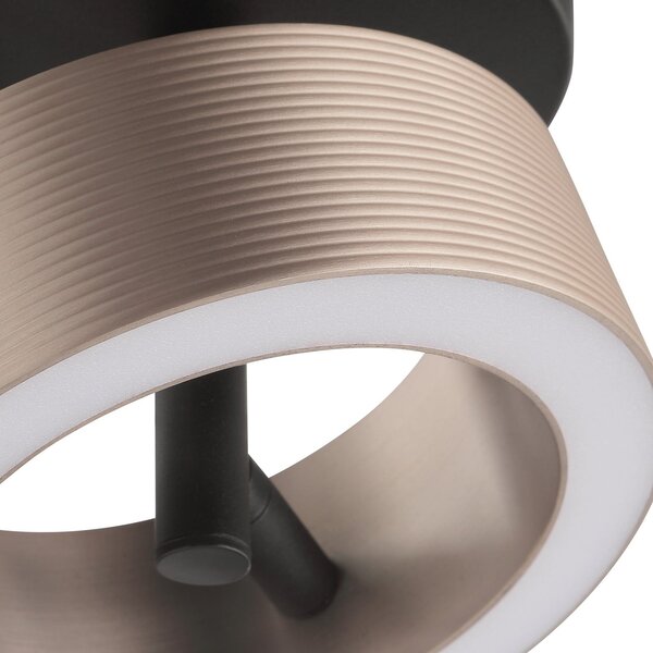 Brilliant Lampă de tavan cu LED Axion, negru/maro, Ø 15 cm, Memory, CCT, reglabil, Maro / Rugină, Camera de zi / sufragerie, Plastic, Modern