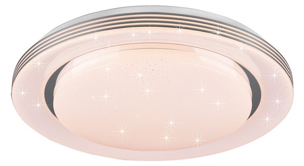 Reality Leuchten Plafonieră cu LED Atria, Ø 48 cm, alb, plastic, CCT, reglabil, Alb, Camera de zi / sufragerie, Plastic, Modern
