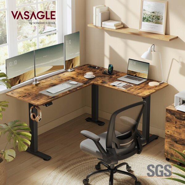 Birou pe colt reglabil Vasagle Maro 140x160x120 cm