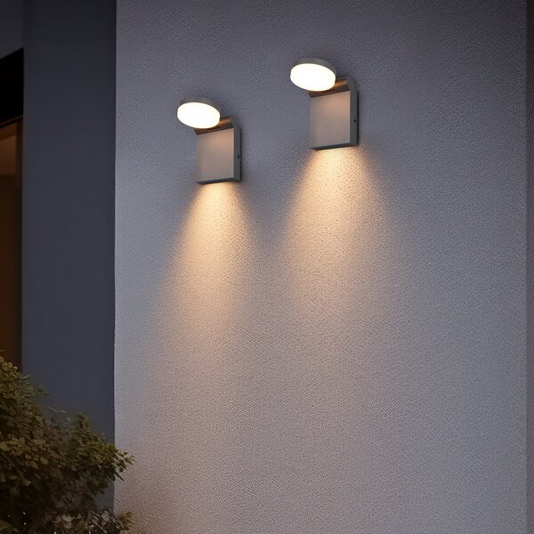 Trio Lighting Aplică de exterior cu LED Adour, antracit, înclinabilă, CCT, IP44, Negru, Aluminiu, Modern