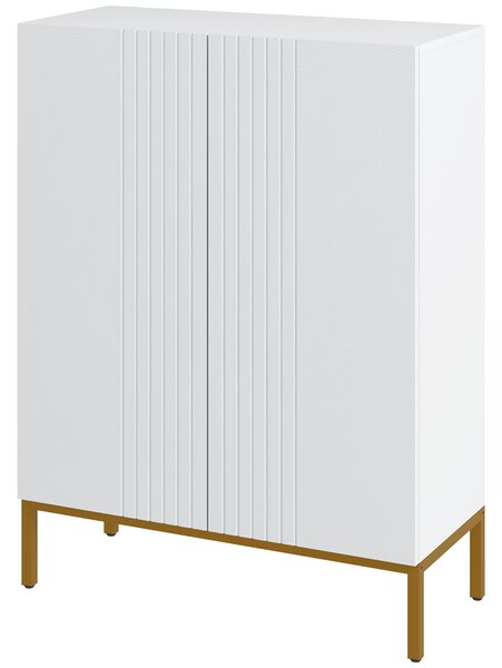 HOMCOM Dulap Îngust pentru Pantofi, Dulap Subțire pentru Depozitarea Pantofilor cu Rafturi Reglabile, 95x72x31.5 cm, Alb | Aosom Romania