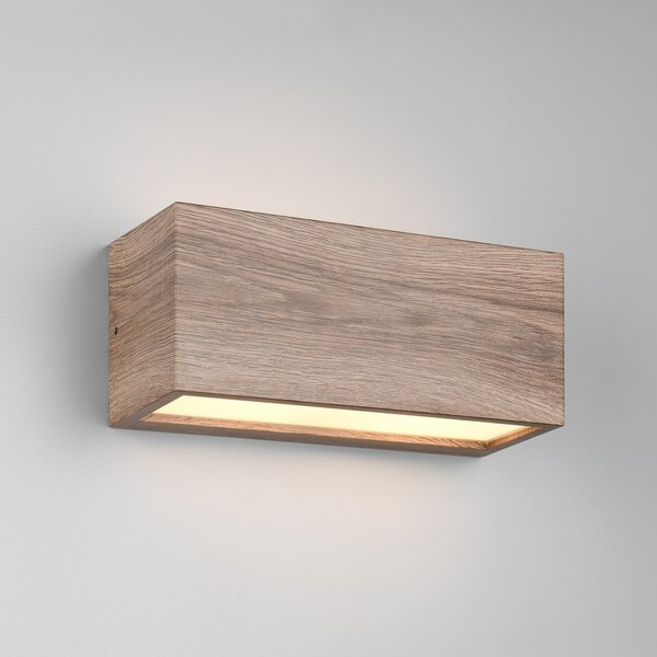 Trio Lighting Aplică de exterior Mayenne, culoare lemn, up- & downlight, unghiulară, reglabil, Lemn, Aluminiu