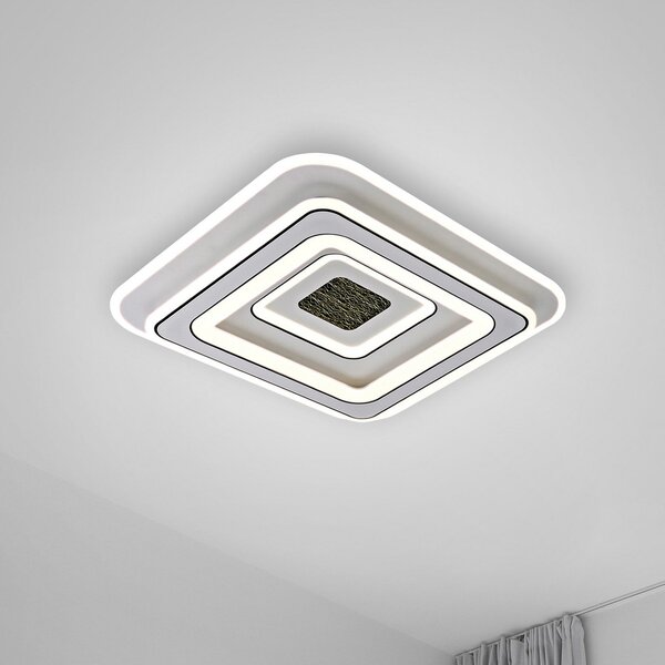 JUST LIGHT. GmbH DOAR LUMINĂ. Plafonieră cu LED Tolago, 49x49 cm, CCT, reglabilă, reglabil, Alb, Camera de zi / sufragerie, Plastic, Modern