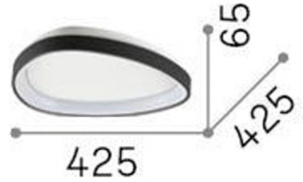 IDEAL LUX Plafonieră LED Gemini, albă, 42 cm, 3.000 K, cu întrerupător, Alb, Camera de zi / sufragerie, Metal, Modern