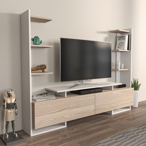 Mobilier living Avianne (alb + stejar). 1101399