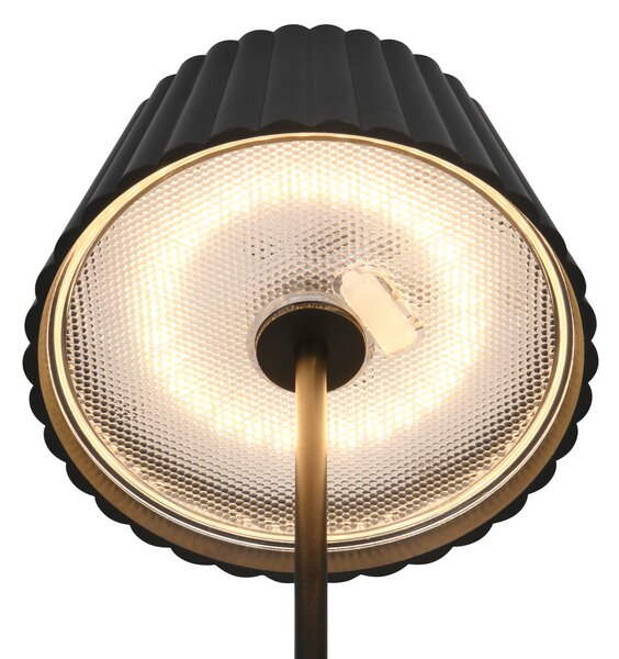 Reality Leuchten Lampă de podea reîncărcabilă Suarez LED, negru, înălțime 123 cm, metal, reglabil, Negru, Metal, Modern