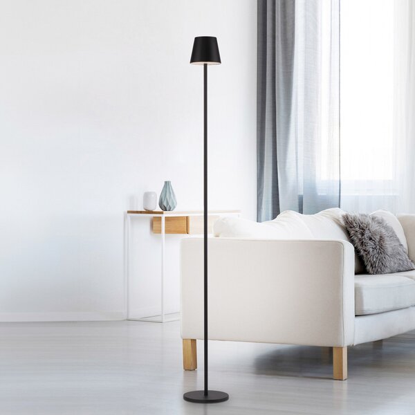 JUST LIGHT. GmbH Euria LED lampă de podea reîncărcabilă, negru, fier, IP54, reglabil, Negru, Camera de zi / sufragerie, Plastic, Modern