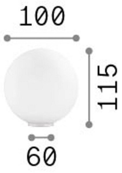 Ideal Lux Mapa lampă de masă, Ø 10 cm, sticlă opalină, albă, globulară