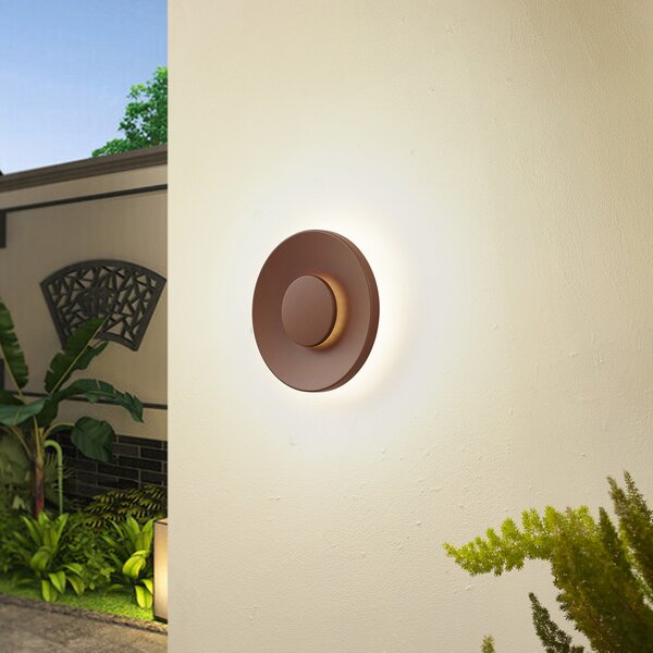 Lucande Lampa de perete pentru exterior cu LED Kayana, culoarea ruginii,, Maro / Rugină, Aluminiu, Modern