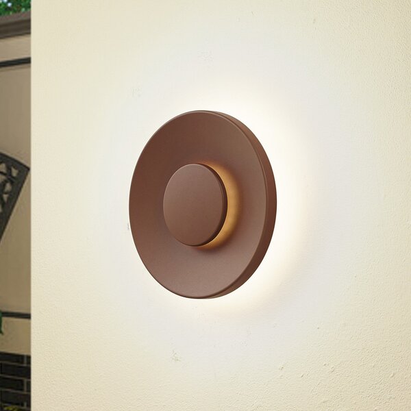 Lucande Lampa de perete pentru exterior cu LED Kayana, culoarea ruginii,, Maro / Rugină, Aluminiu, Modern