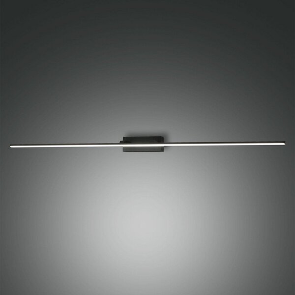 Fabas Luce Nala LED lumină oglindă, negru, lățime 110 cm, metal, Negru, Baie, Metal, Modern, Soclu de perete jos
