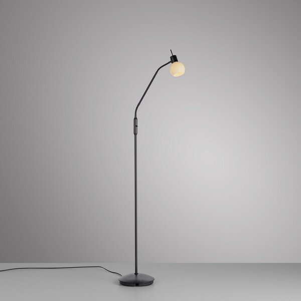 JUST LIGHT. GmbH Lampadar Loki, negru, fier, sticlă, Negru, Camera de zi / sufragerie, Metal
