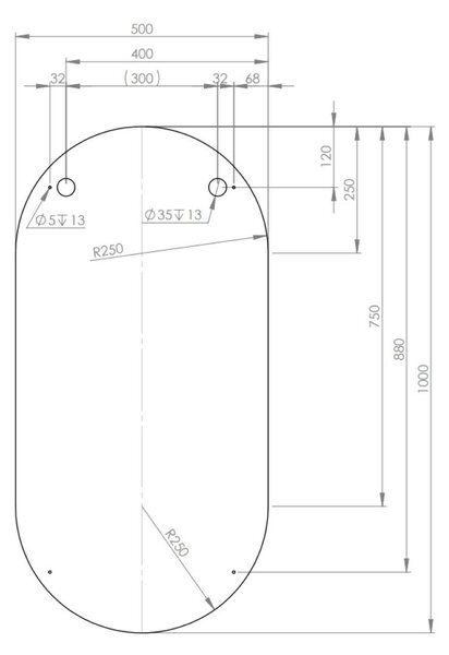 Elita Oval oglindă 50x100 cm oval RE067567000010